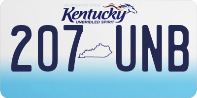 KY license plate 207UNB