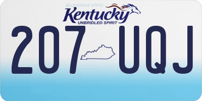 KY license plate 207UQJ