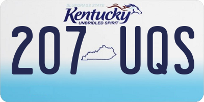 KY license plate 207UQS