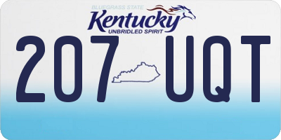 KY license plate 207UQT