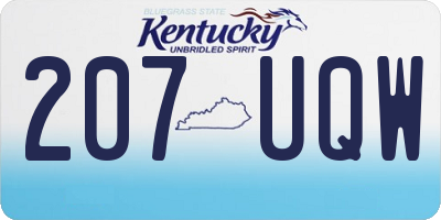 KY license plate 207UQW