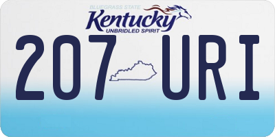 KY license plate 207URI