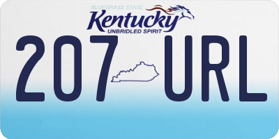 KY license plate 207URL