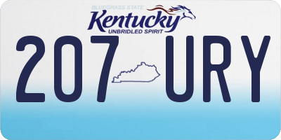 KY license plate 207URY