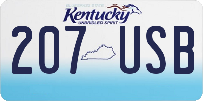 KY license plate 207USB
