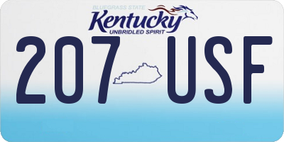 KY license plate 207USF