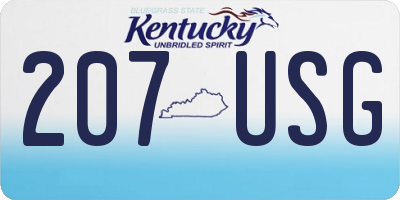 KY license plate 207USG