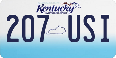 KY license plate 207USI