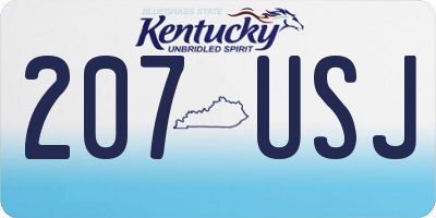 KY license plate 207USJ