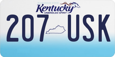 KY license plate 207USK