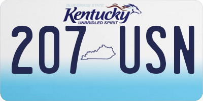 KY license plate 207USN