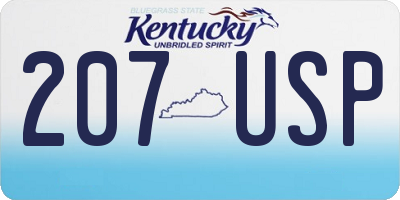 KY license plate 207USP