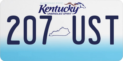 KY license plate 207UST