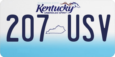 KY license plate 207USV