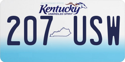 KY license plate 207USW