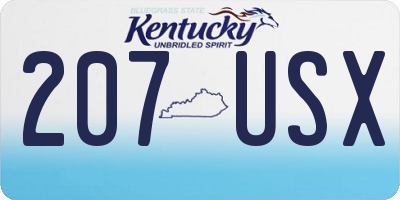 KY license plate 207USX