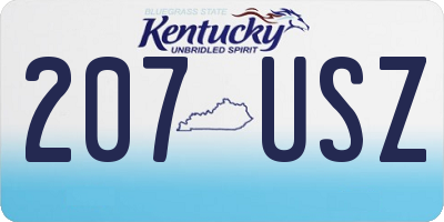 KY license plate 207USZ