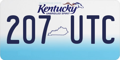 KY license plate 207UTC