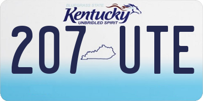 KY license plate 207UTE