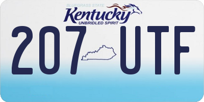 KY license plate 207UTF