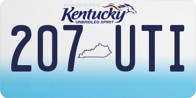 KY license plate 207UTI