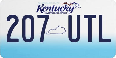 KY license plate 207UTL