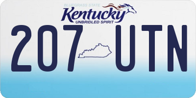 KY license plate 207UTN
