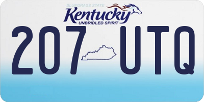 KY license plate 207UTQ
