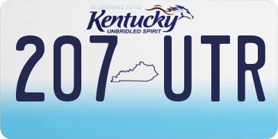 KY license plate 207UTR
