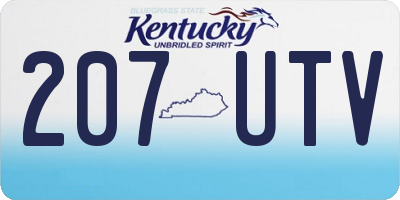 KY license plate 207UTV