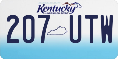 KY license plate 207UTW