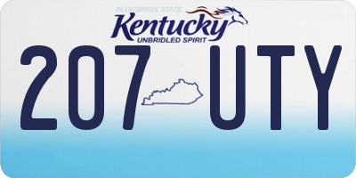 KY license plate 207UTY