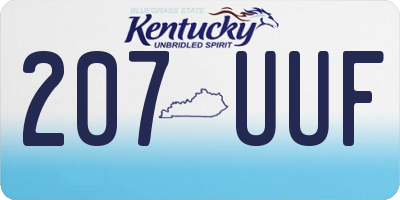 KY license plate 207UUF