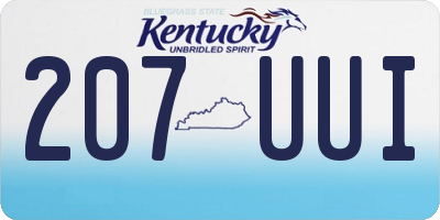 KY license plate 207UUI