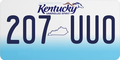 KY license plate 207UUO