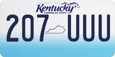 KY license plate 207UUU