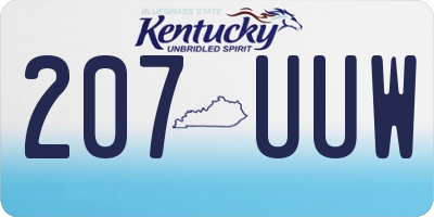KY license plate 207UUW