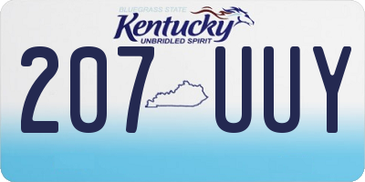 KY license plate 207UUY