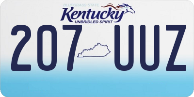 KY license plate 207UUZ