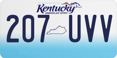 KY license plate 207UVV