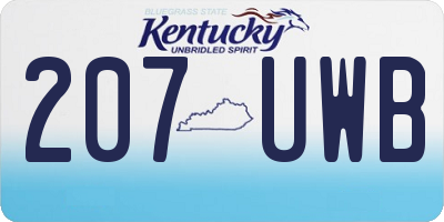 KY license plate 207UWB