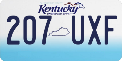 KY license plate 207UXF