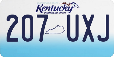 KY license plate 207UXJ