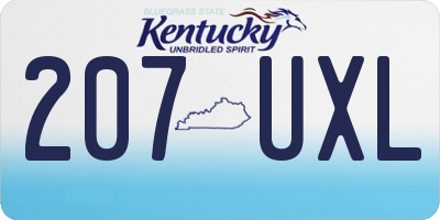KY license plate 207UXL