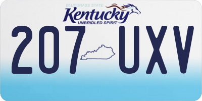 KY license plate 207UXV