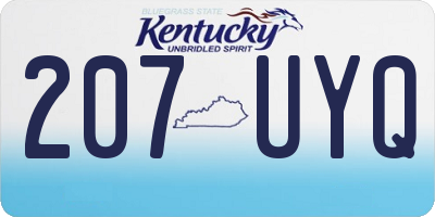 KY license plate 207UYQ