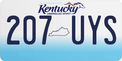 KY license plate 207UYS