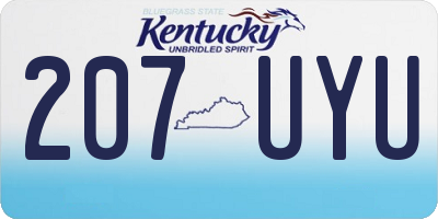 KY license plate 207UYU