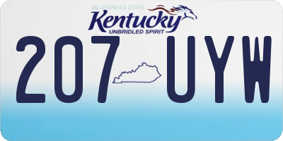 KY license plate 207UYW