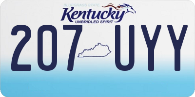 KY license plate 207UYY